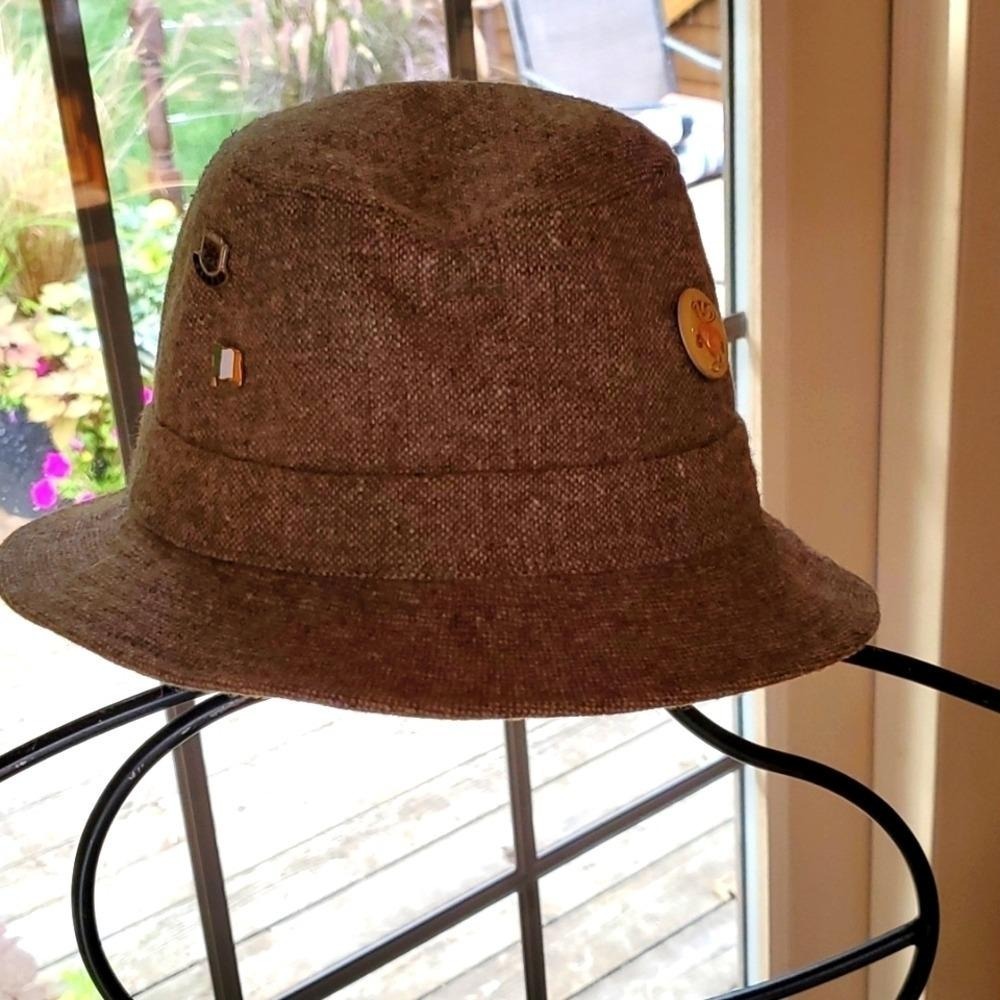 Jonathon Richards Vintage Donegal Tweed 100% Wool Hat Fedora Sz. L Hat Ireland
